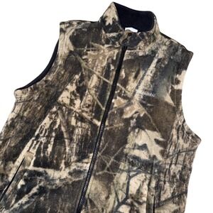 Columbia Vest Mens Medium Brown Camo Fleece Full Zip Hunting Hiking Outdoor